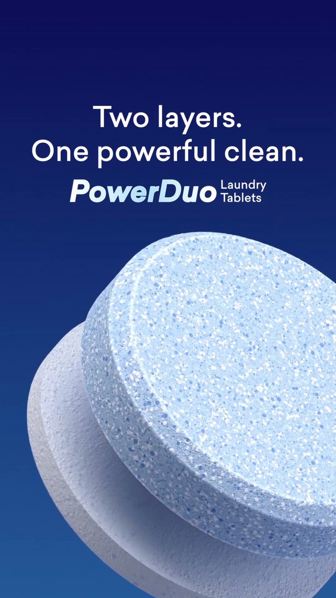 Blueland · PowerDuo 竖屏社媒片: 日化清洁产品的竖屏卖点内容，用于海外社媒投放。