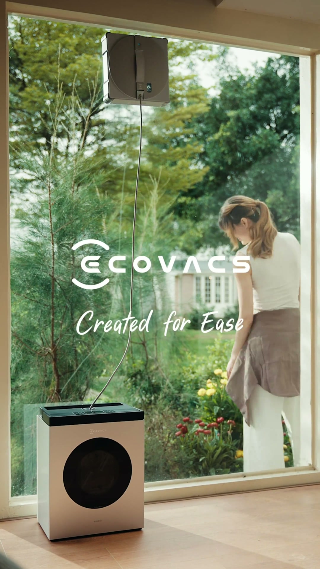 ECOVACS · Ease Mode 竖屏社媒片: 用家庭场景与产品卖点做竖屏内容，用于海外社媒。